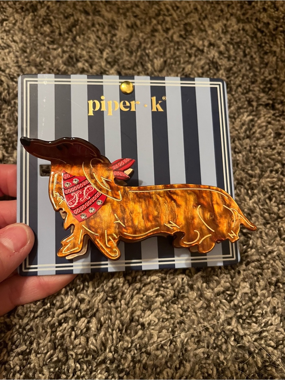 Piper K dachshund hair clip